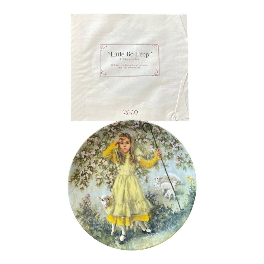 Little Bo Peep Collector Plate John McClelland Mother Goose Series 1983 Reco COA